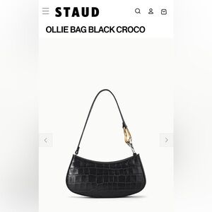 New STAUD Ollie Bag Black Croco